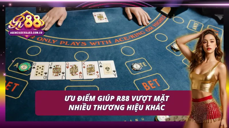 Điểm mạnh giúp trải nghiệm chơi bài tại R88 luôn vượt trội